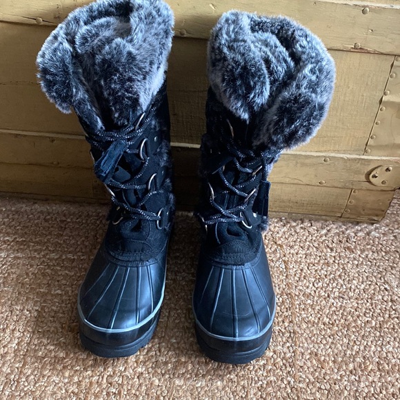 KHOMBU THERMOLITE WARM FAUX FUR LINED TALL LACE UP BOOTS WATERPROOF SNOW BOOTS 8 - Picture 8 of 16